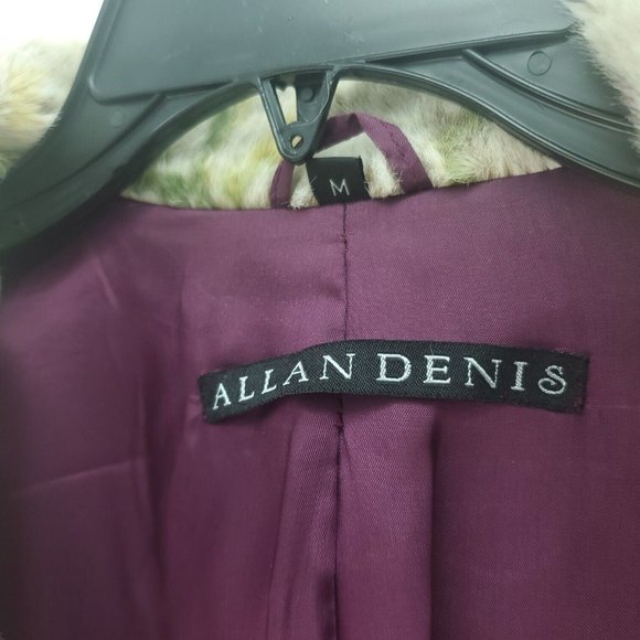 Allan Denis Womens White Floral Collared Long Sleeve Faux Fur Jacket Size M - Picture 9 of 15